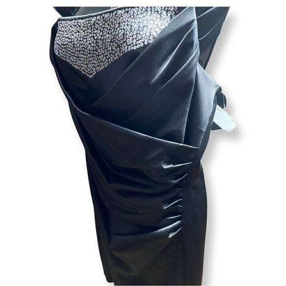 Maria Bonita Black Celebrity Dress Style Strap Shoulder Bodycon Pencil dress L - Picture 3 of 16